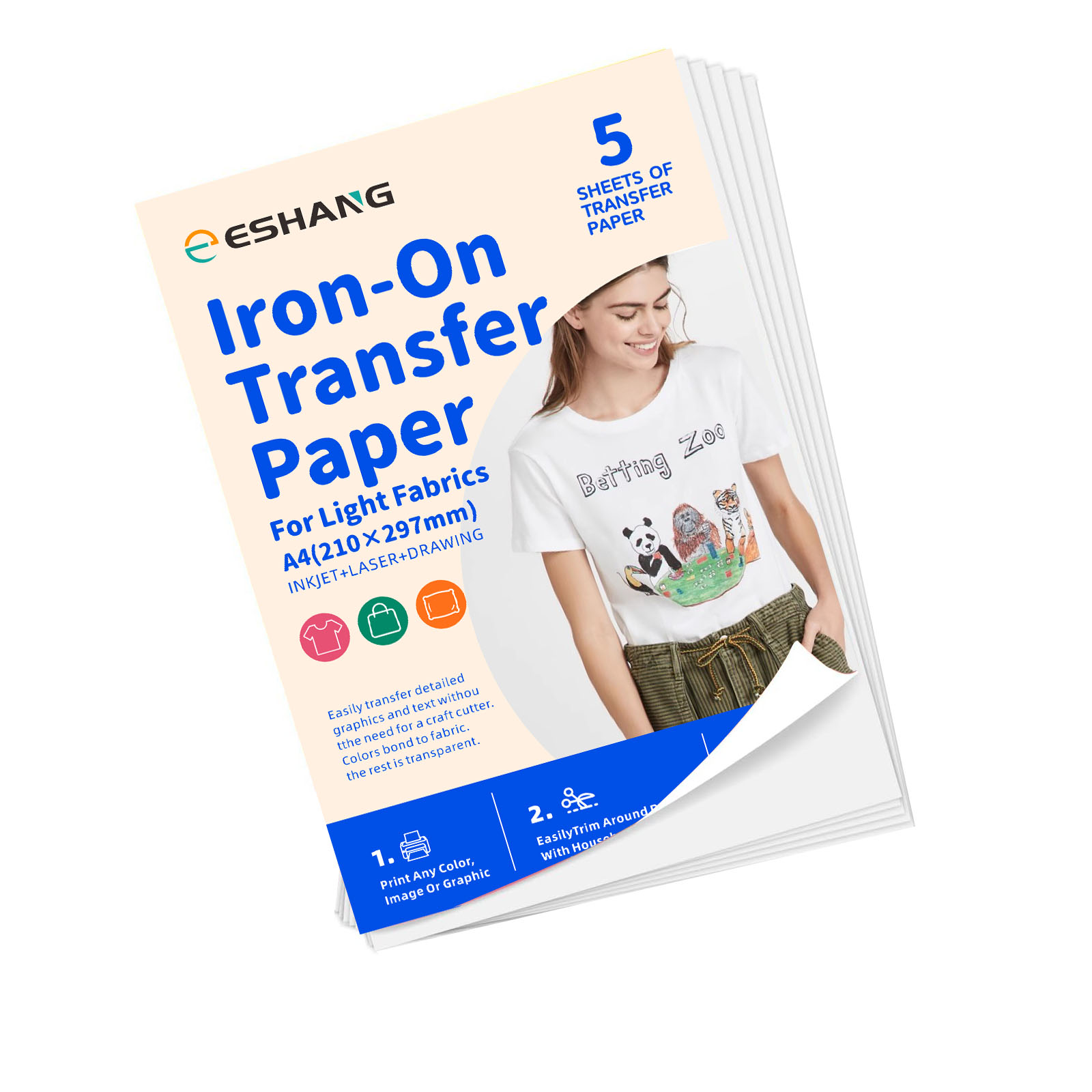 White Toner Transfer Paper - 5 Sheets A4 Heat Transfer Paper
