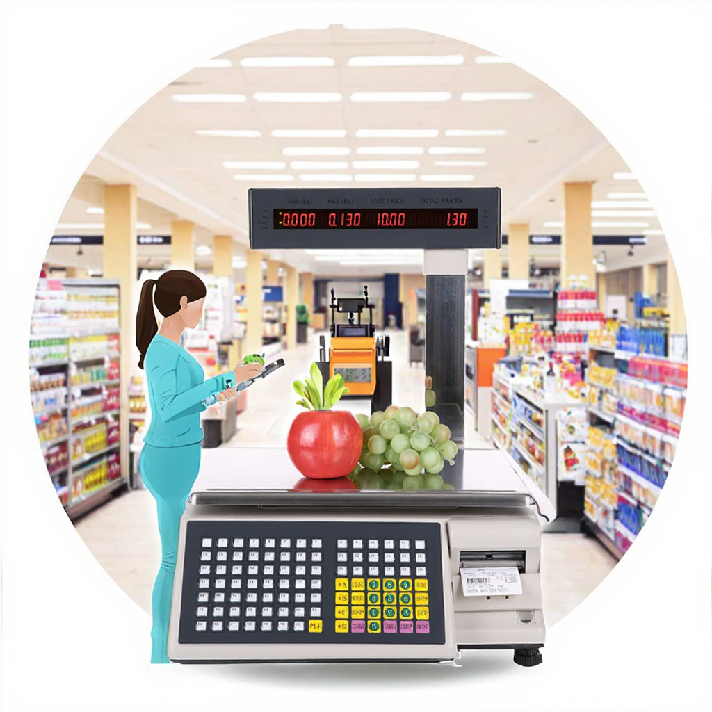 Commercial Printing Labels - Supermarket commercial label printing scale, weighing
