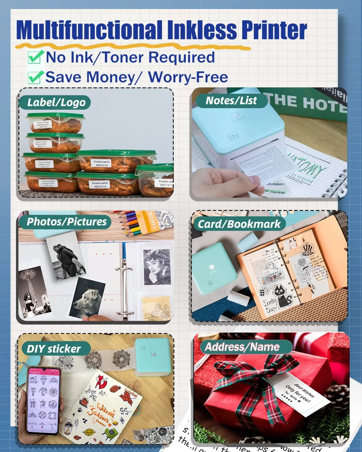 Phomemo M02Pro Mini Portable P - Commercial Printing Labels avaliação e preço