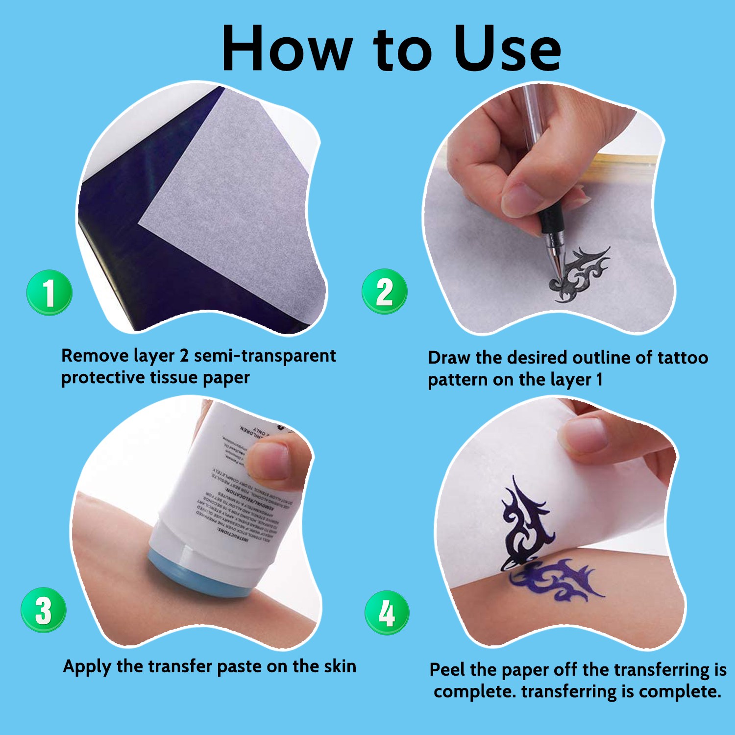 10/50/100Pcs Tattoo Transfer P - White Toner Transfer Paper avaliação e preço