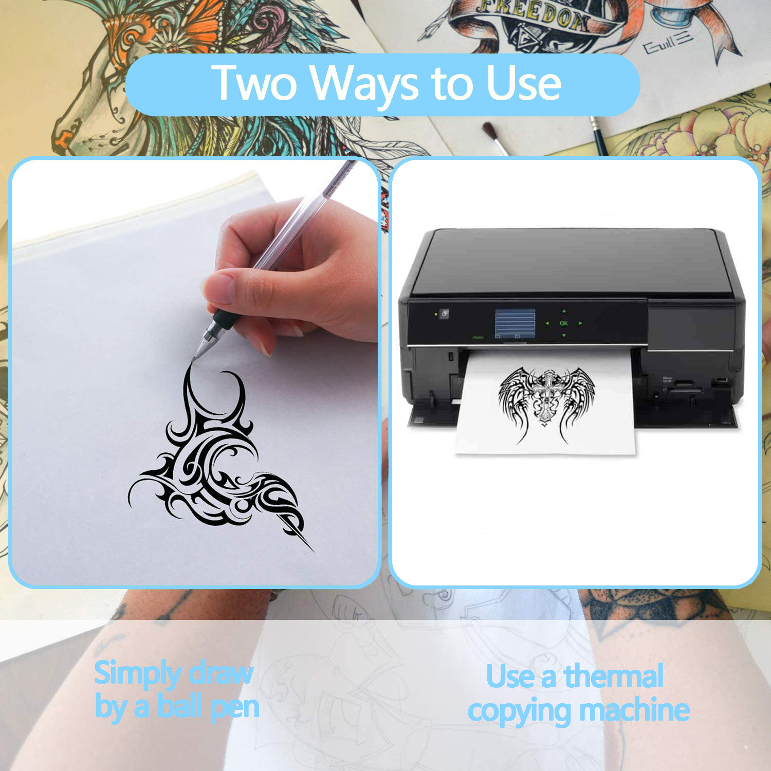 10/50/100Pcs Tattoo Transfer P - White Toner Transfer Paper avaliação e preço