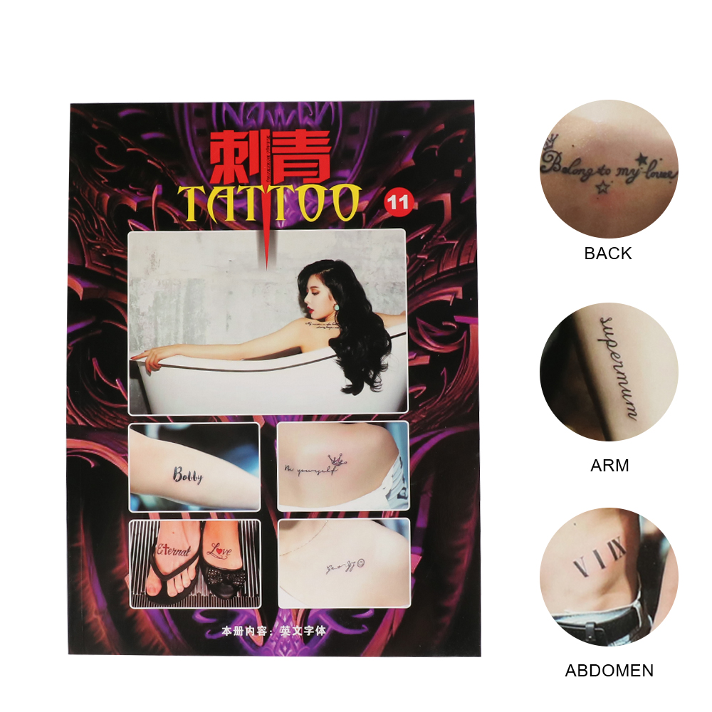 Tattoo Book Design English Wor - White Toner Transfer Paper avaliação e preço
