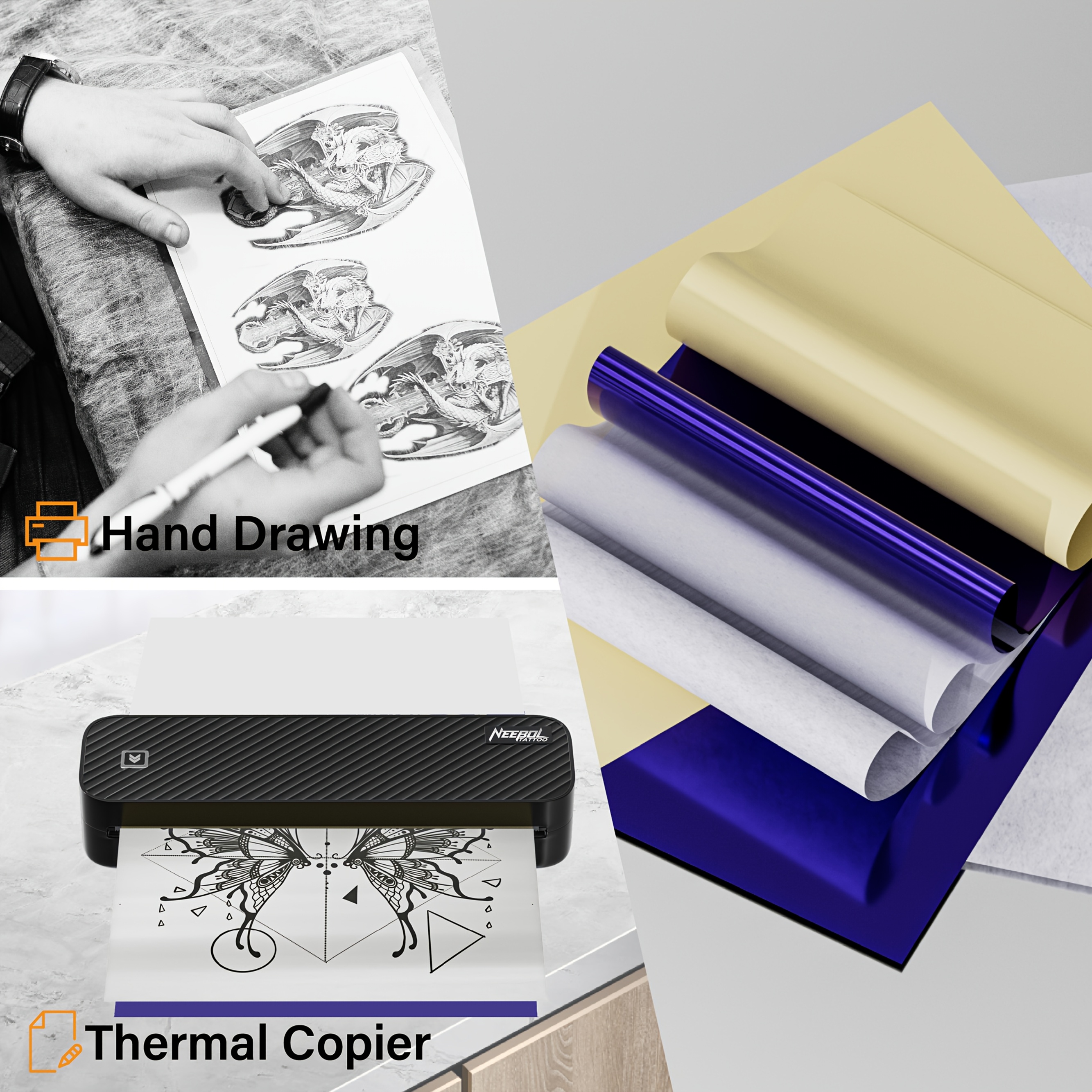 10/20/50/100pcs Tattoo Transfe - White Toner Transfer Paper avaliação e preço